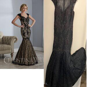 CHRISTINA WU SEXY SWEETHEART LACE DTL MERMAID GOWN DRESS PROM MOB WEDDING GUEST